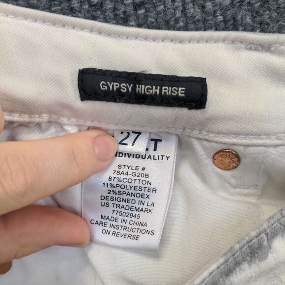 Cult of Individuality Womens Jeans White Gray 27 Gypsy High Rise Paint Splatter - Picture 12 of 14